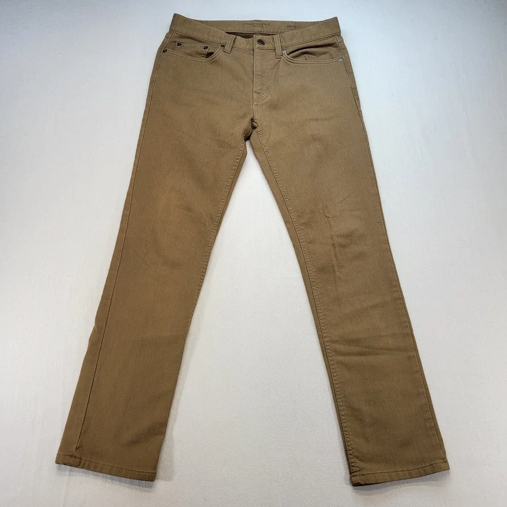 Banana Republic Traveler Pants Mens 30x30 Brown Slim Fit Chino 5-Pocket